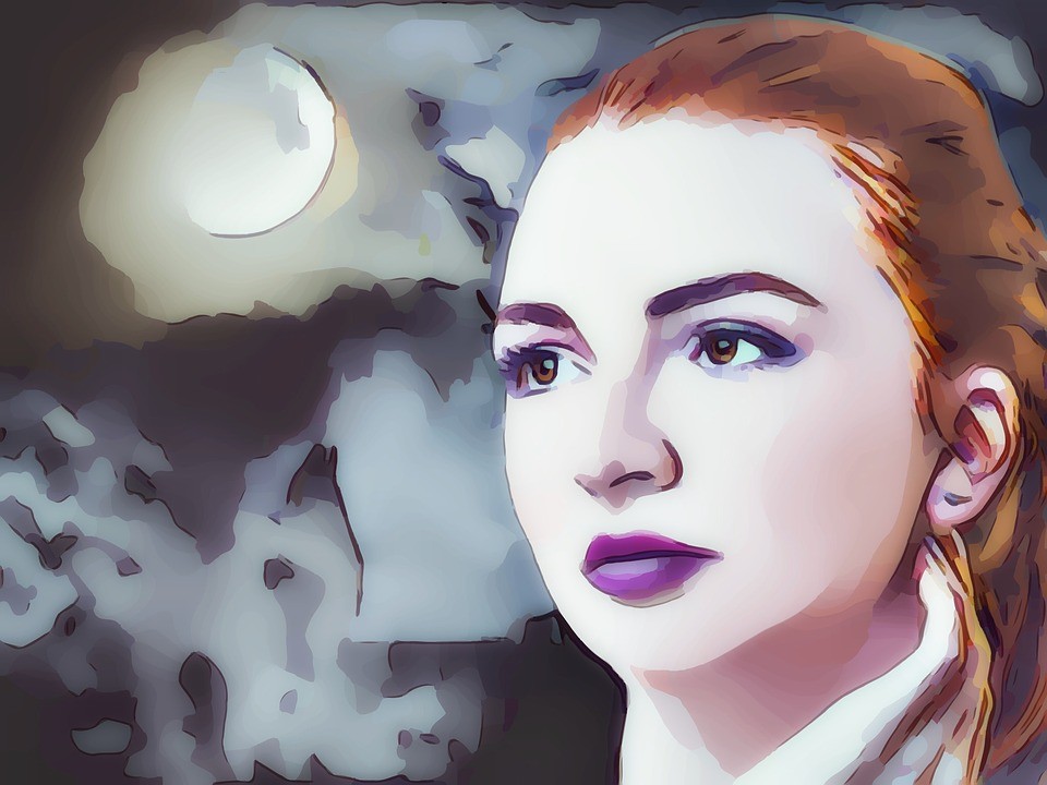 free use lady afraid moon light