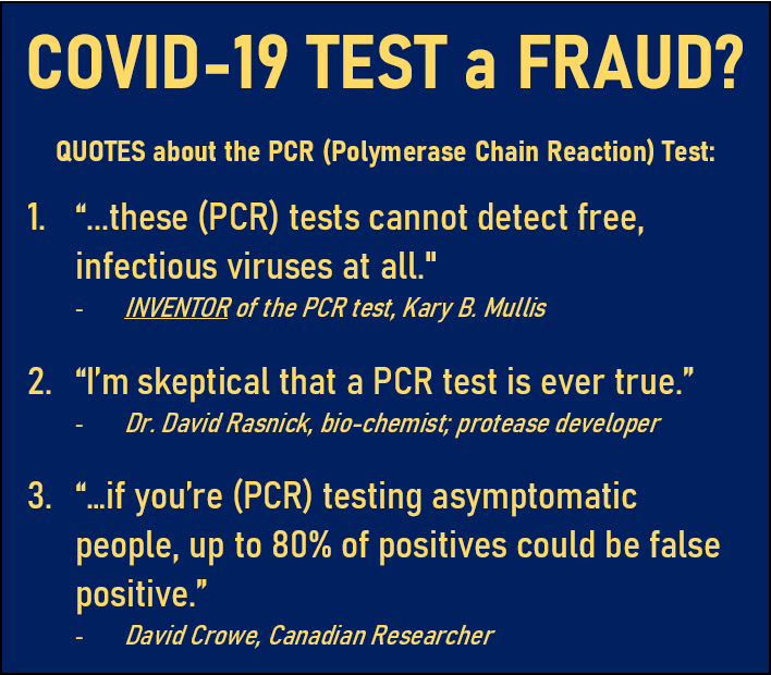 COVID TEST DOESN’T TEST FOR COVID